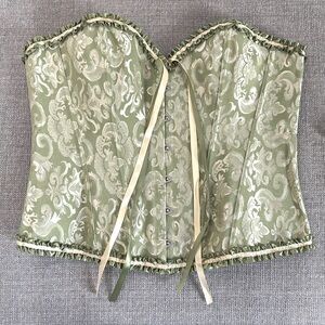 Elegant Green Brocade Corset